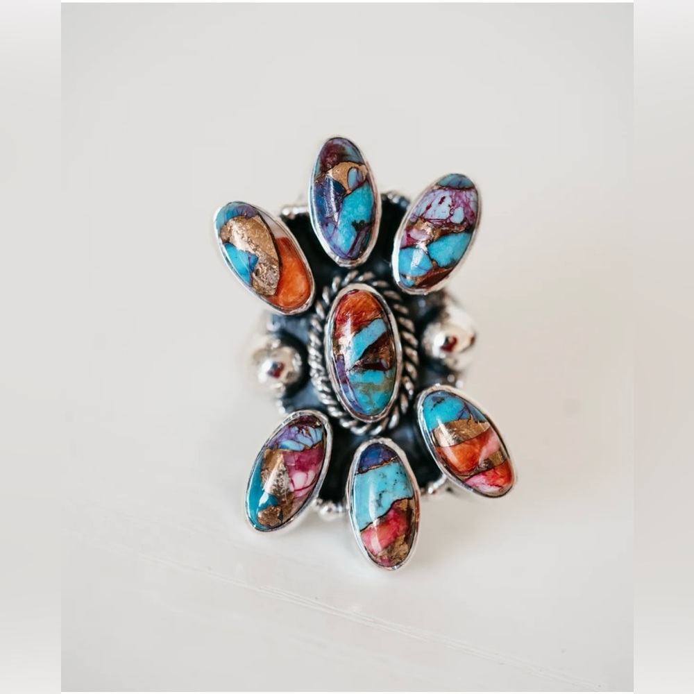 Goldie Lew Pennerton Ring Pink Spiny Turquoise